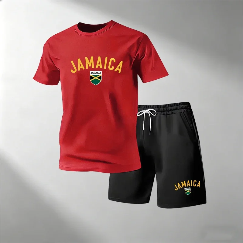 Running Gear For Men - JAMAICA Set Kaos Kasual Musim Panas
