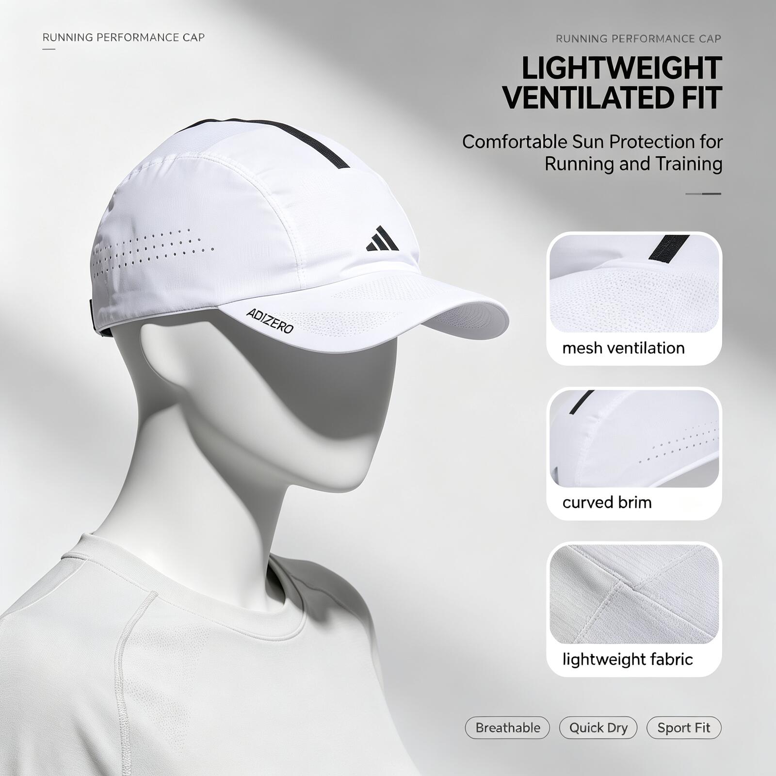 Topi Lari Adidas Putih Ringan  - Running Cap Mesh ulasan dan harga